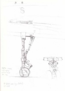 Sketch of details of G-BOAA nose leg