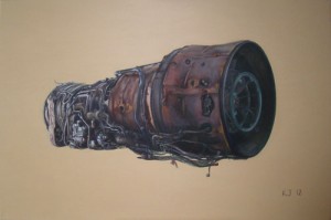 Olympus 593 aero engine painting commissioned by Garey Goss